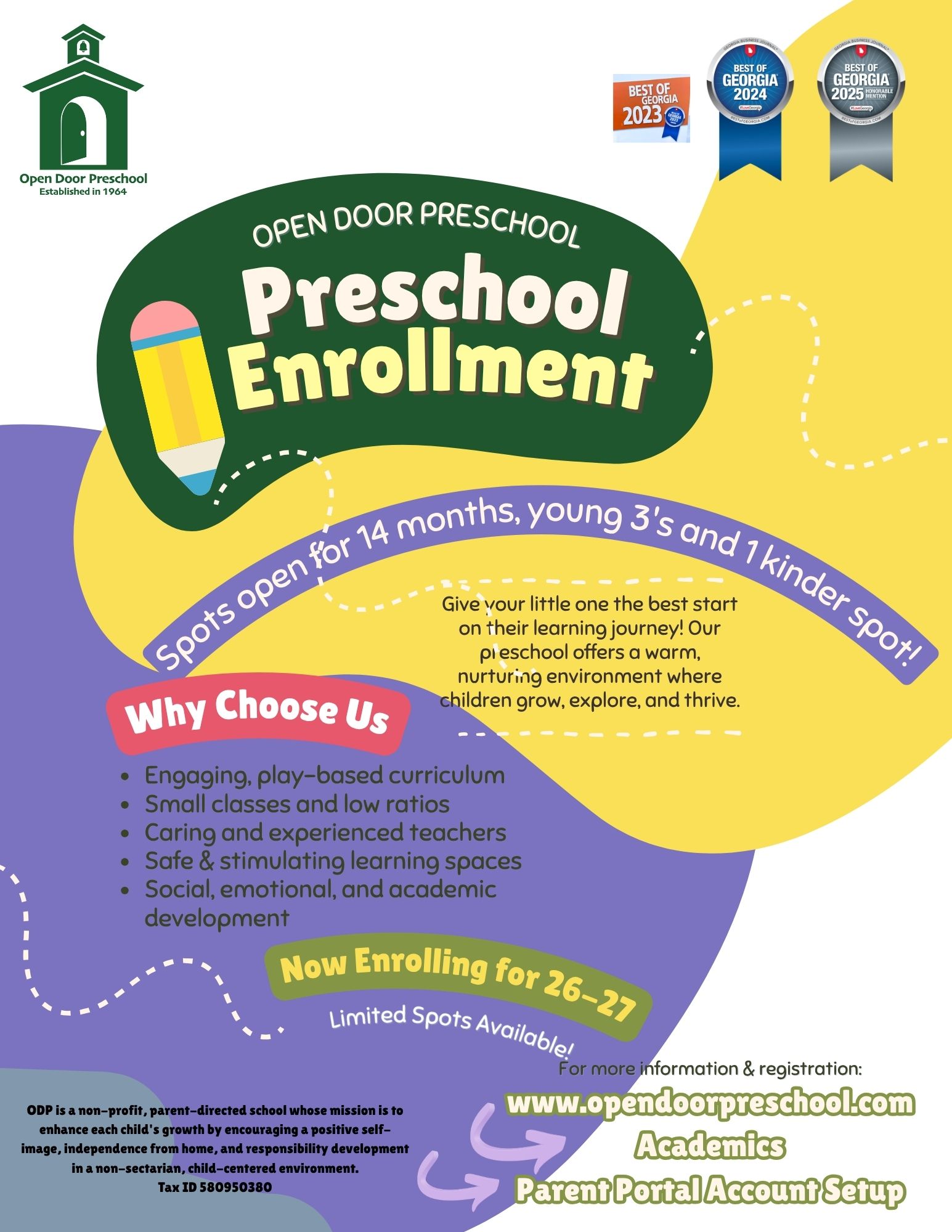 Colorful & Playful Preschool Enrollment Flyer
